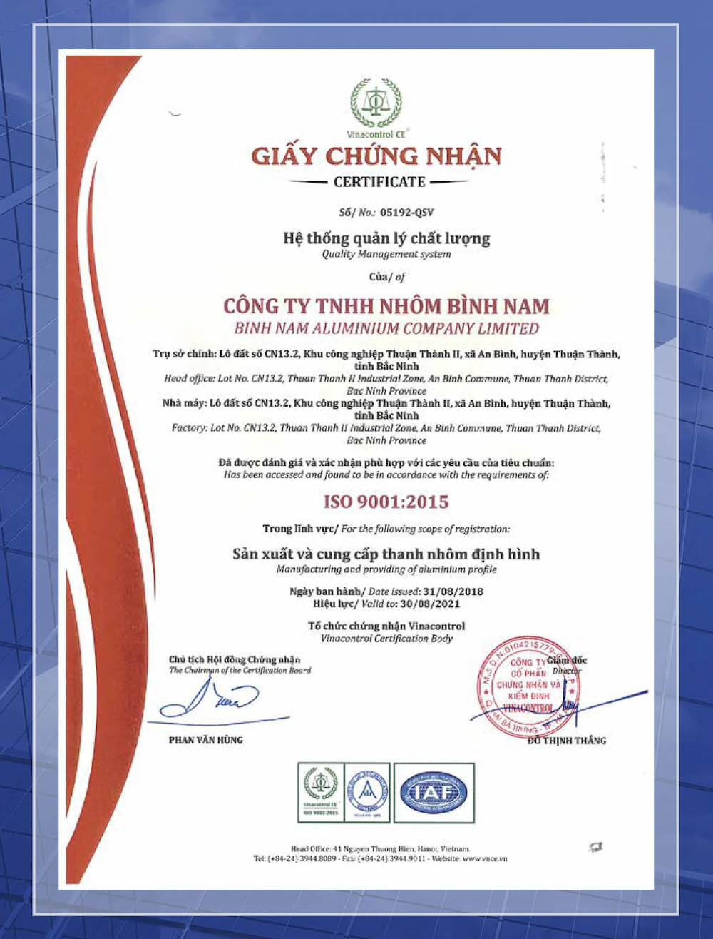 ISO 9001:2015 Quality Management System