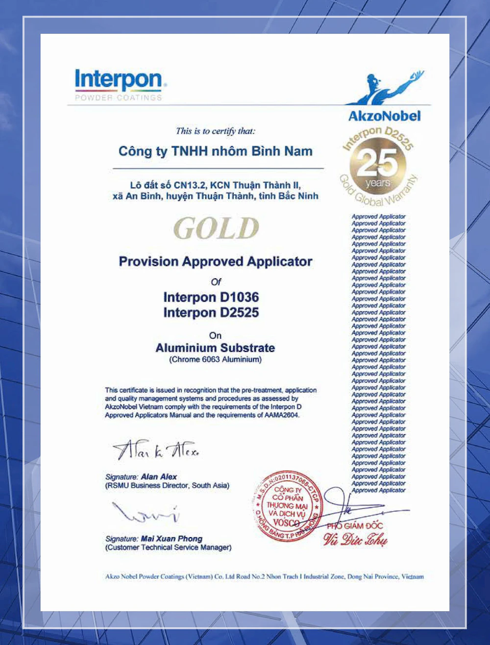 AkzoNobel Interpon GOLD Approved Applicator
